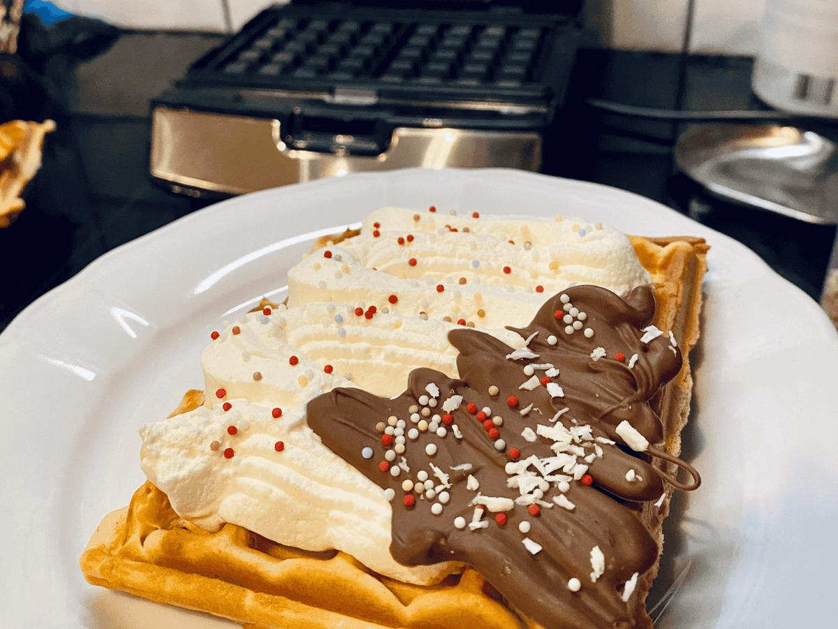 Gofry bez cukru z błonnikiem bambusowym — chrupiące na zewnątrz, kremowe w środku