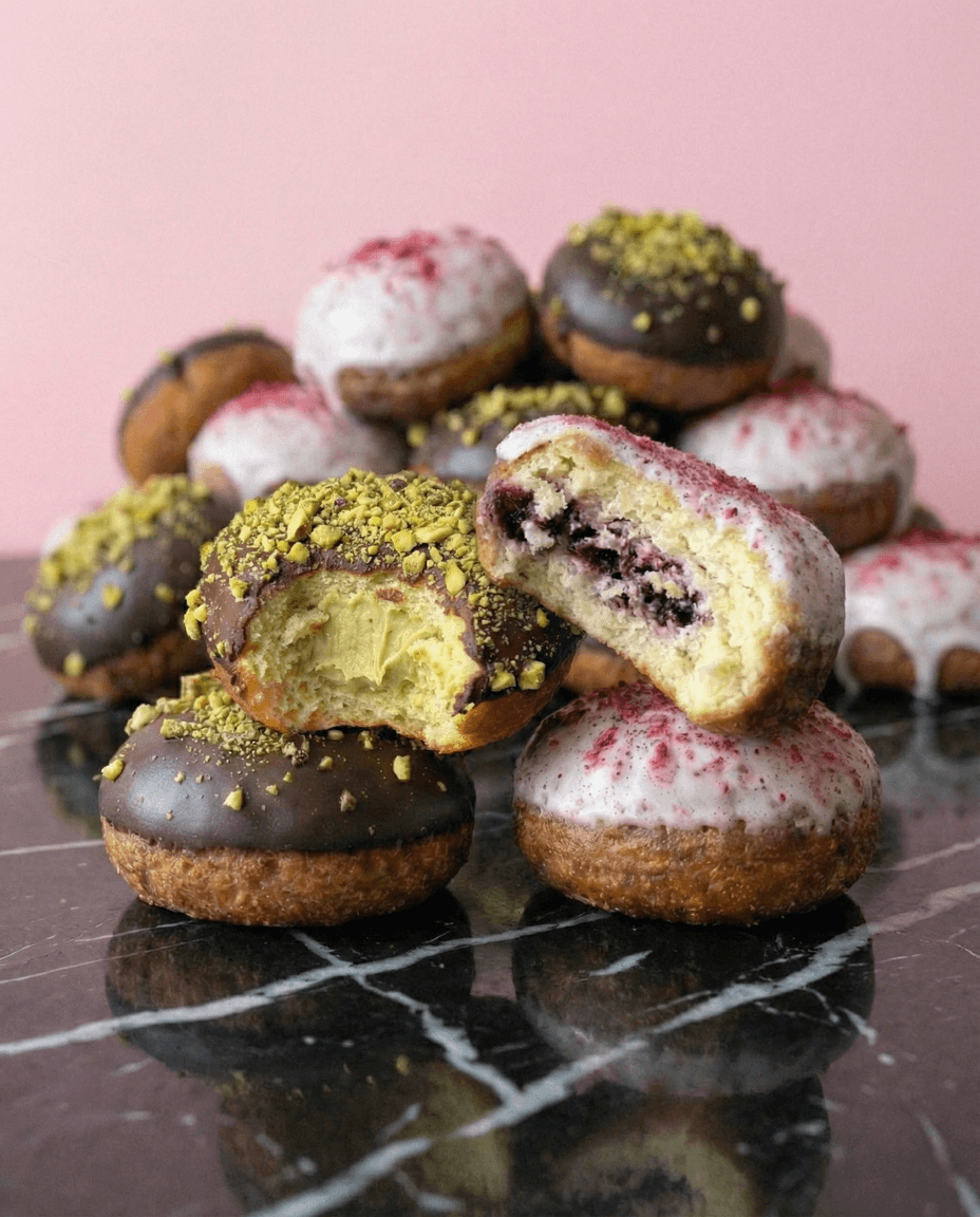 Pączki rzemieślnicze mus malina
